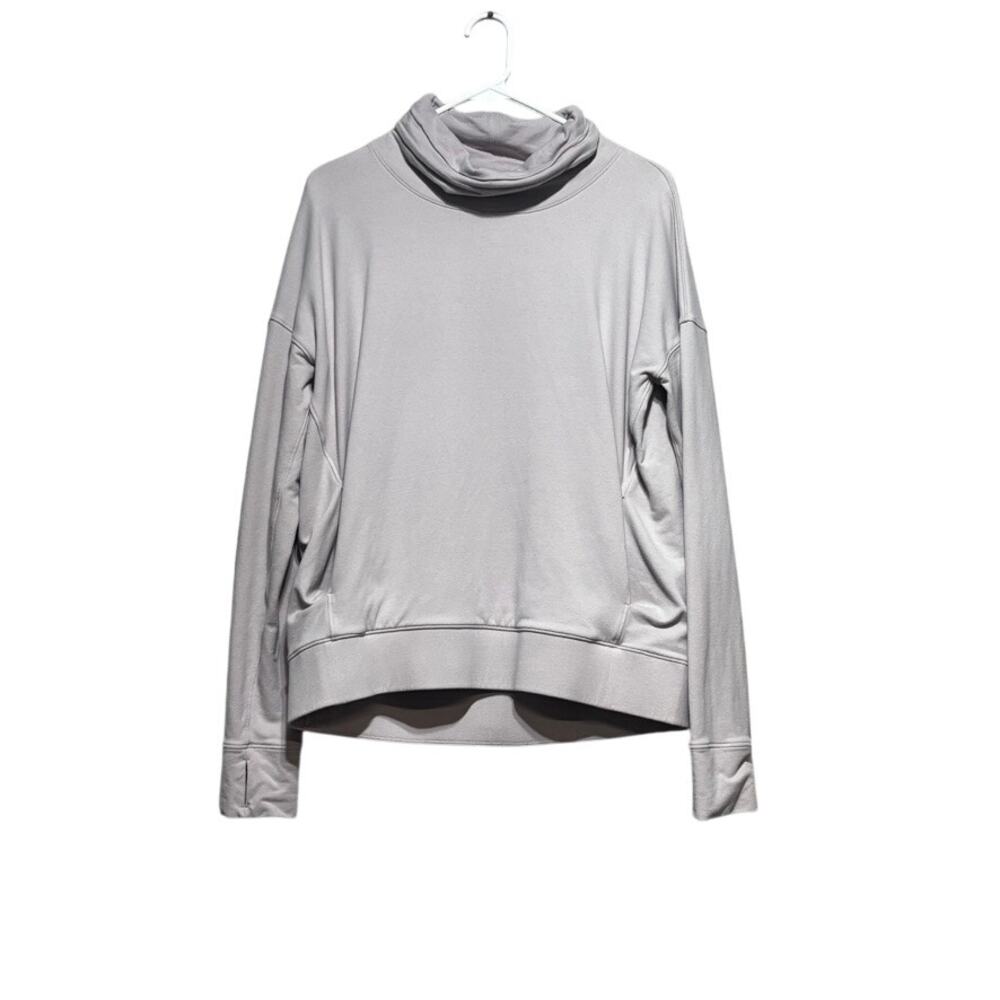 Lululemon Stress Less Cowl Neck Pullover Sweatshirt 8 Porcelain Pink Gray